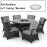 Texas 6 Seat Round Ice Bucket Dining Set with Lazy Susan / Grey