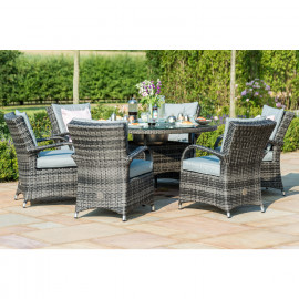 Texas 6 Seat Round Ice Bucket Dining Set with Lazy Susan / Grey