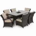 Texas 6 Seat Rectangle Ice Bucket Dining Set / Brown