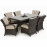 Texas 6 Seat Rectangle Ice Bucket Dining Set / Brown