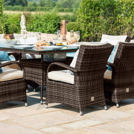 Texas 6 Seat Rectangle Ice Bucket Dining Set / Brown