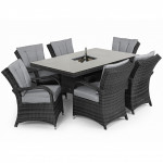 Texas 6 Seat Rectangle Ice Bucket Dining Set / Grey