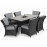 Texas 6 Seat Rectangle Ice Bucket Dining Set / Grey