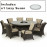 Texas 8 Seat Round Ice Bucket Dining Set with Lazy Susan / Brown