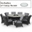 Texas 8 Seat Round Ice Bucket Dining Set with Lazy Susan / Grey