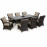 Texas 8 Seat Rectangle Ice Bucket Dining Set / Brown