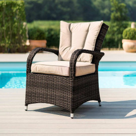 Texas 8 Seat Rectangle Ice Bucket Dining Set / Brown