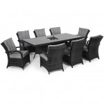 Texas 8 Seat Rectangle Ice Bucket Dining Set / Grey