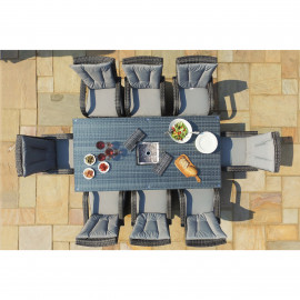 Texas 8 Seat Rectangle Ice Bucket Dining Set / Grey