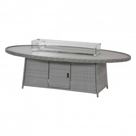 Ascot 8 Seat Oval Dining Set with Fire Pit