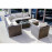 Barcelona Corner Group with Ice Bucket and Chair / Brown