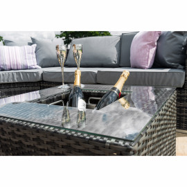 Barcelona Corner Group with Ice Bucket with Chair / Grey