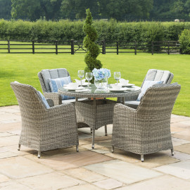 Oxford 4 Seat Round Dining Set with Venice Chairs