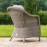 Oxford 6 Seat Round Fire Pit Dining Set with Heritage Chairs and Lazy Susan