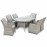 Oxford 6 Seat Oval Ice Bucket Dining Set with Venice Chairs Lazy Susan