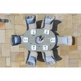 Oxford 6 Seat Oval Ice Bucket Dining Set with Venice Chairs Lazy Susan