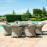 Oxford 8 Seat Round Fire Pit Dining Set with Heritage Chairs and Lazy Susan