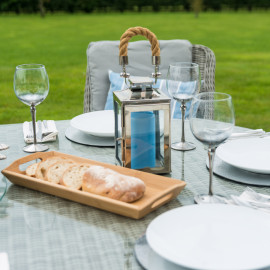 Oxford 8 Seat Oval Ice Bucket Dining Set with Venice Chairs Lazy Susan