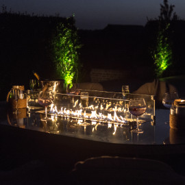 Oxford 8 Seat Oval Fire Pit Dining Set with Heritage Chairs