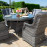 Victoria 4 Seat Round Dining Set with Square Chairs