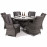 Victoria 6 Seat Round Dining Set with Square Chairs