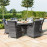 Victoria 6 Seat Round Dining Set with Square Chairs