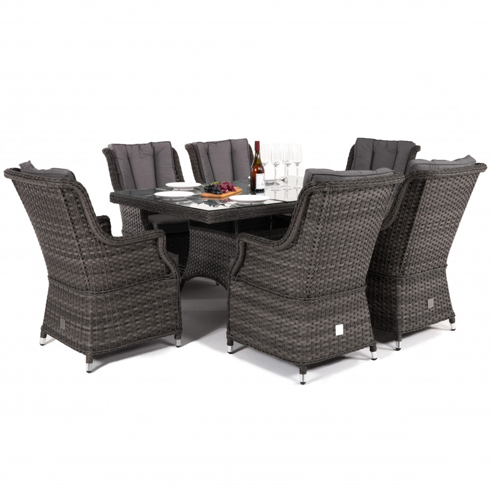 Victoria 6 Seat Rectangle Dining Set with Square Chairs