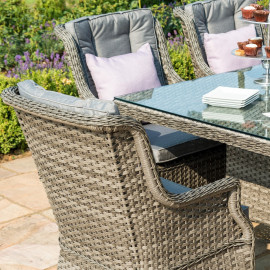 Victoria 6 Seat Rectangle Dining Set with Square Chairs