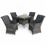 Victoria 4 Seat Square Dining Set with Square Chairs