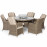 Winchester 6 Seat Round Fire Pit Dining Set with Venice Chairs and Lazy Susan