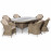 Winchester 6 Seat Oval Fire Pit Dining Set with Heritage Chairs
