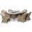 Winchester 6 Seat Oval Fire Pit Dining Set with Heritage Chairs