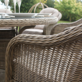 Winchester 8 Seat Oval Fire Pit Dining Set with Heritage Chairs