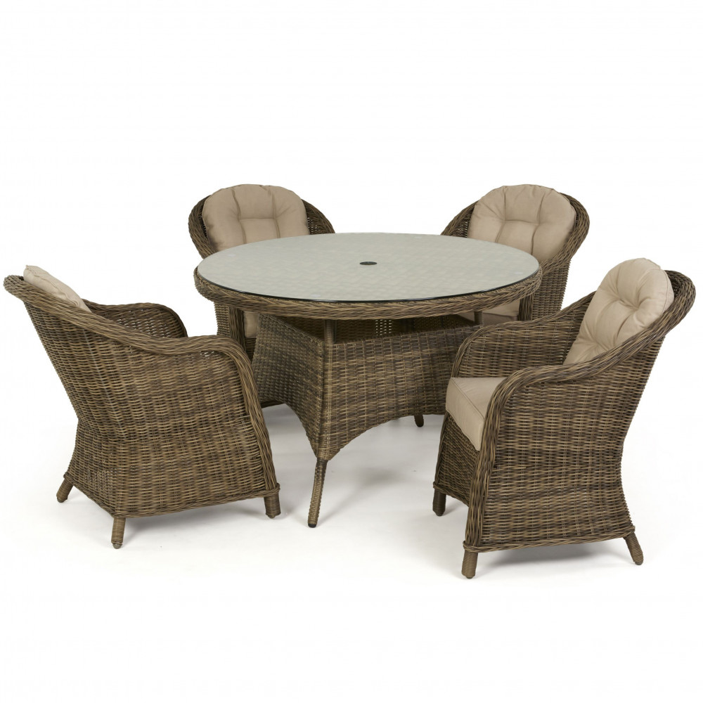 Winchester 4 Seat Round Dining Set with Heritage Chairs