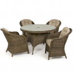 Winchester 4 Seat Round Dining Set with Heritage Chairs
