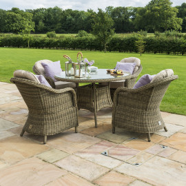Winchester 4 Seat Round Dining Set with Heritage Chairs
