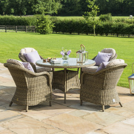 Winchester 4 Seat Round Dining Set with Heritage Chairs