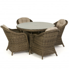 Winchester 4 Seat Round Dining Set with Heritage Chairs