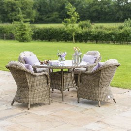 Winchester 4 Seat Round Dining Set with Heritage Chairs