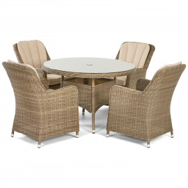 Winchester 4 Seat Round Dining Set with Venice Chairs