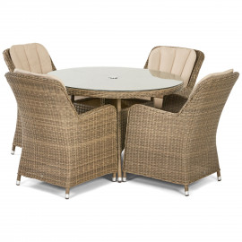 Winchester 4 Seat Round Dining Set with Venice Chairs