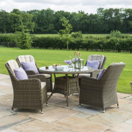 Winchester 4 Seat Round Dining Set with Venice Chairs