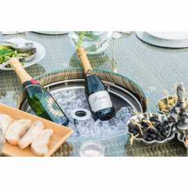 Winchester 6 Seat Oval Ice Bucket Dining Set with Heritage Chairs Lazy Susan