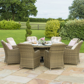 Winchester 8 Seat Round Ice Bucket Dining Set with Venice Chairs Lazy Susan