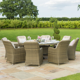 Winchester 8 Seat Round Ice Bucket Dining Set with Venice Chairs Lazy Susan