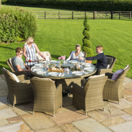 Winchester 8 Seat Round Ice Bucket Dining Set with Venice Chairs Lazy Susan