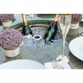 Winchester 8 Seat Round Ice Bucket Dining Set with Venice Chairs Lazy Susan