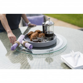 Winchester 8 Seat Round Ice Bucket Dining Set with Venice Chairs Lazy Susan