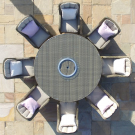 Winchester 8 Seat Round Ice Bucket Dining Set with Venice Chairs Lazy Susan