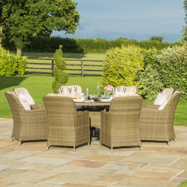 Winchester 8 Seat Round Ice Bucket Dining Set with Venice Chairs Lazy Susan